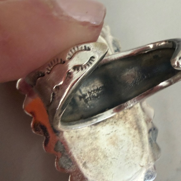 Sterling silver Turquoise Statement Ring adjustable aize - Picture 3 of 4